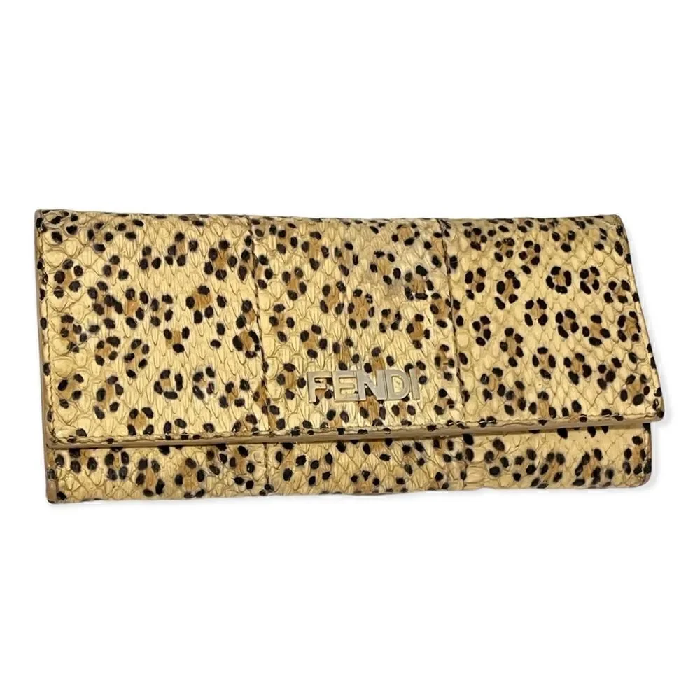 Vintage Fendi Python with Leopard Print Long Wallet - Picture 15 of 15